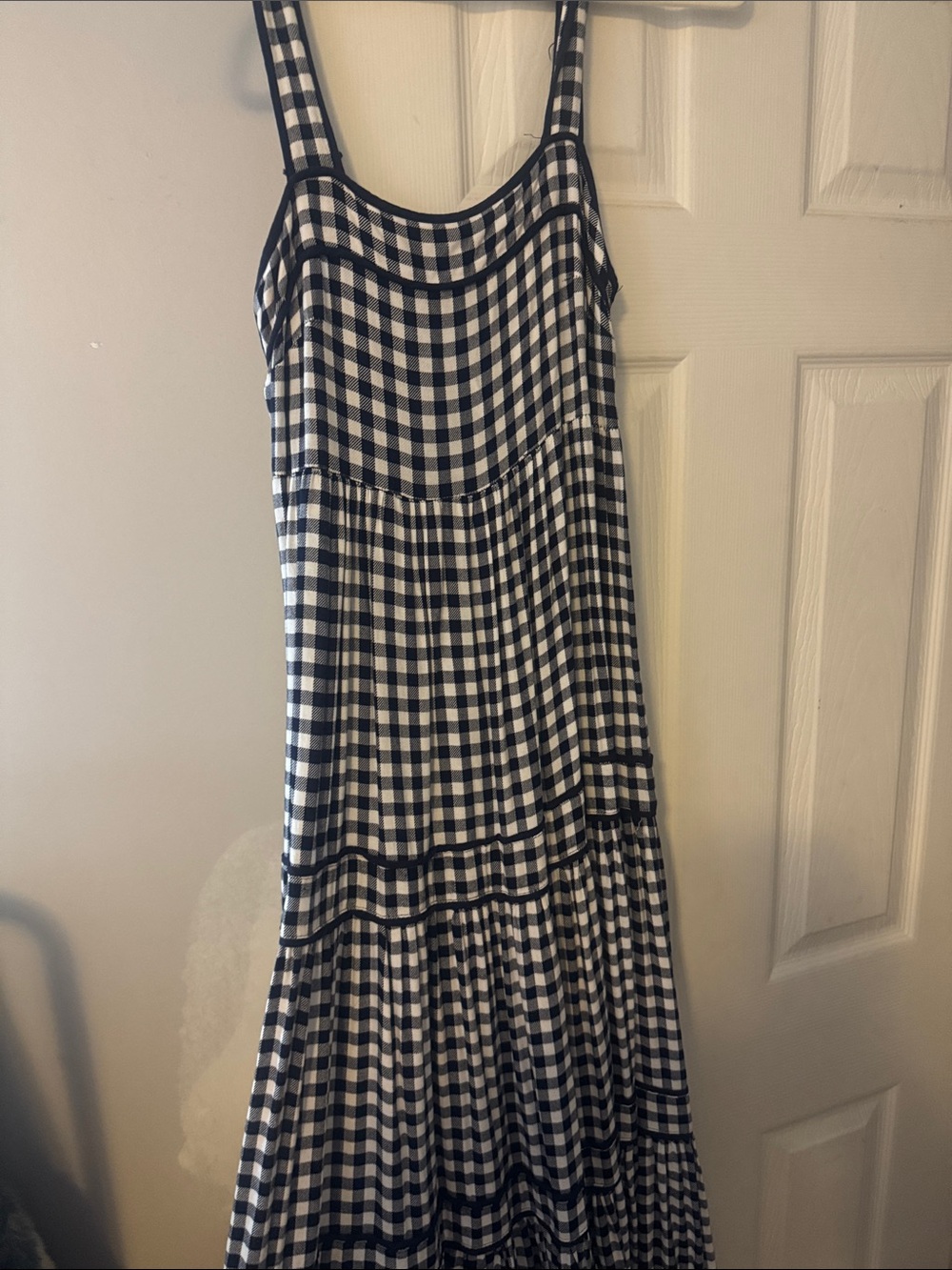 Black and White Gingham Maxi Dress